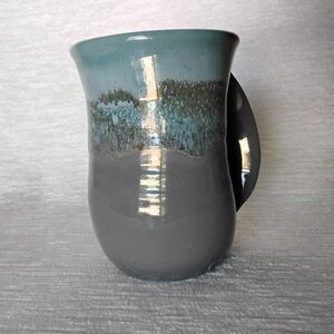 Handcrafted Multicolor Hand warming Handthrown Ceramic Mug Cup Right handed